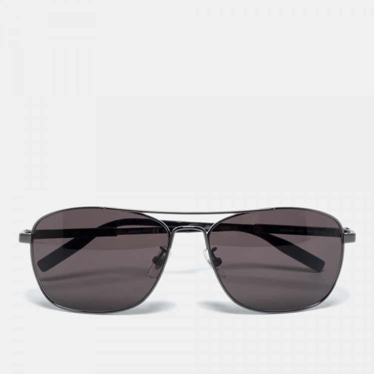 Pre Owned Montblanc Black MB0026s Aviator Sunglasses