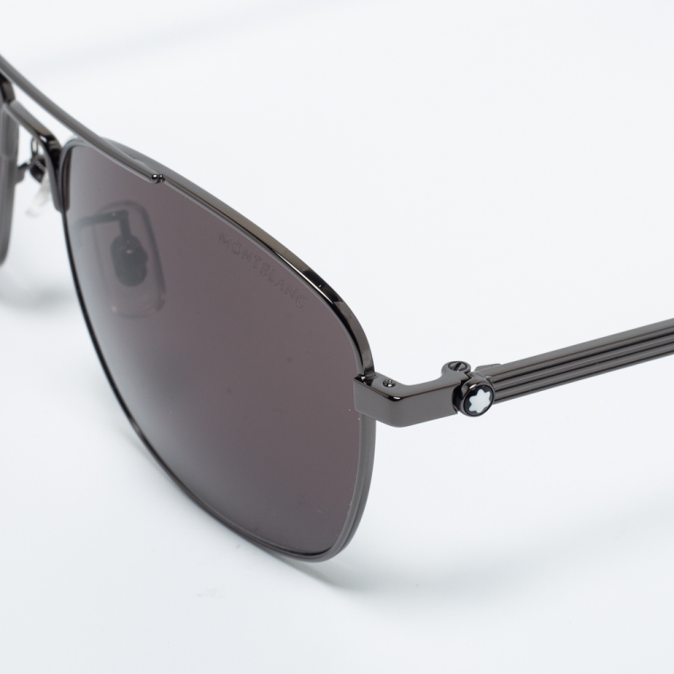 Pre Owned Montblanc Black MB0026s Aviator Sunglasses