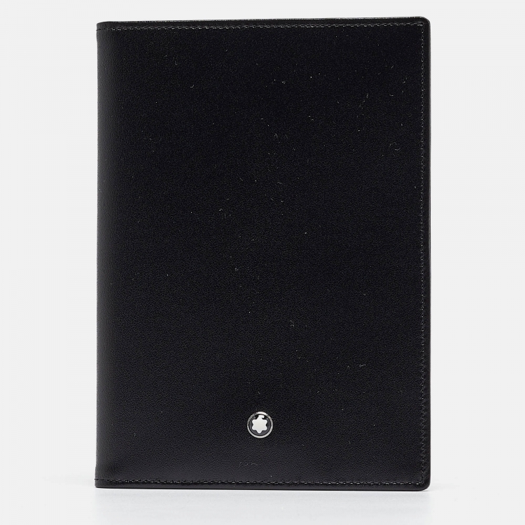 Pre Owned Montblanc Black Leather Meisterstuck Passport Holder