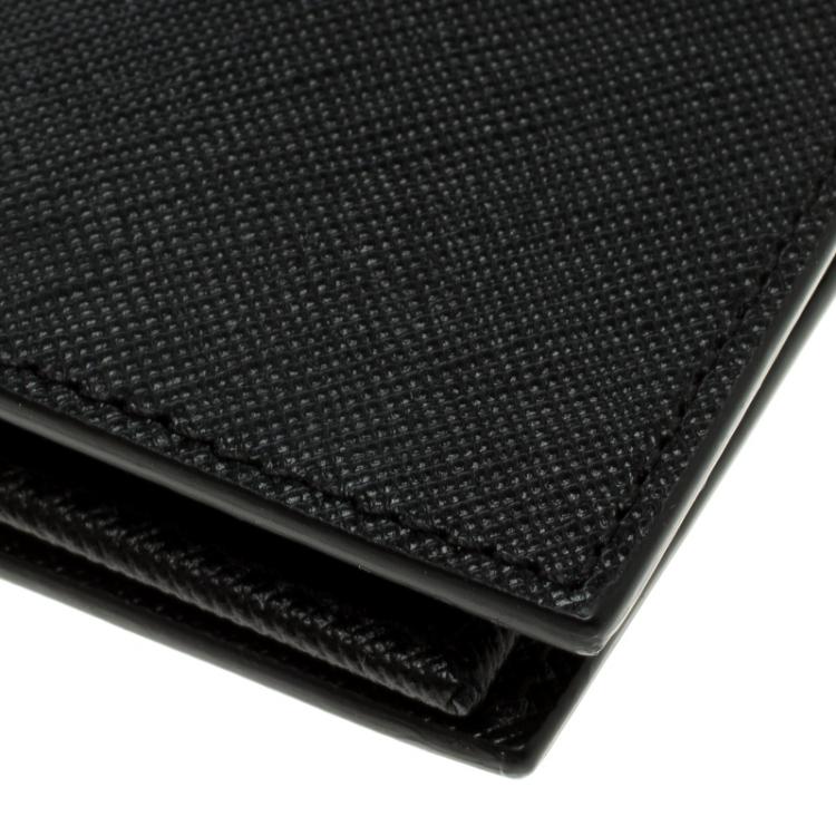 Pre Owned Montblanc Black Leather Sactorial Bi Fold 9CC Wallet