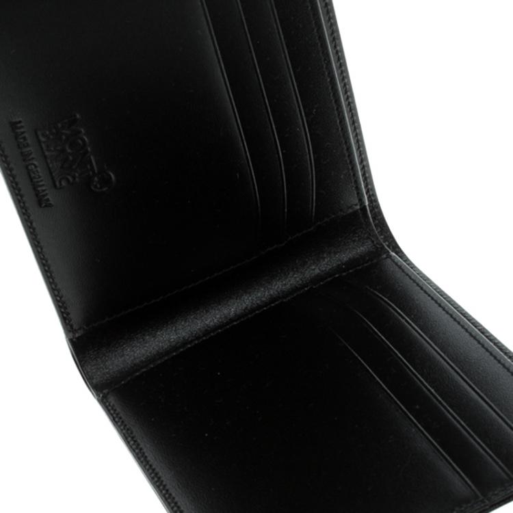 Pre Owned Montblanc Black Leather 6cc Bifold Wallet 
