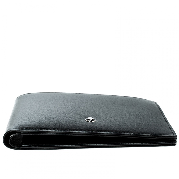 Pre Owned Montblanc Black Leather Miesterstuck Bifold Wallet