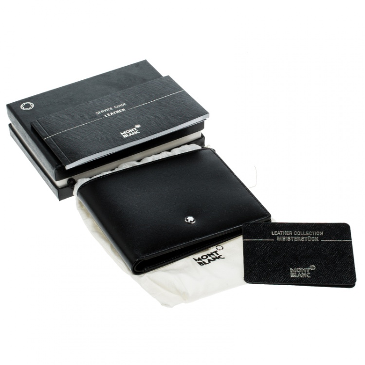 Pre Owned Montblanc Black Leather Miesterstuck Bifold Wallet