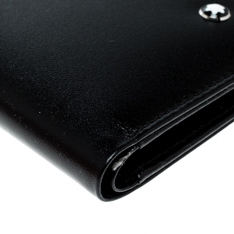 Pre Owned Montblanc Black Leather Miesterstuck Bifold Wallet