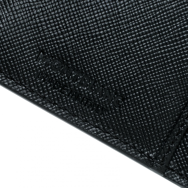 Pre Owned Montblanc Black Leather Sartorial Vertical Flap 12cc Wallet 