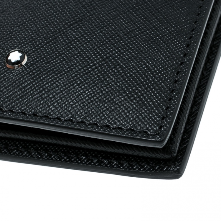 Pre Owned Montblanc Black Leather Sartorial Vertical Flap 12cc Wallet 