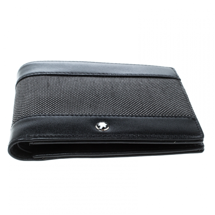 Pre Owned Montblanc Dark Grey/Black Canvas Meisterstuck Bifold Wallet