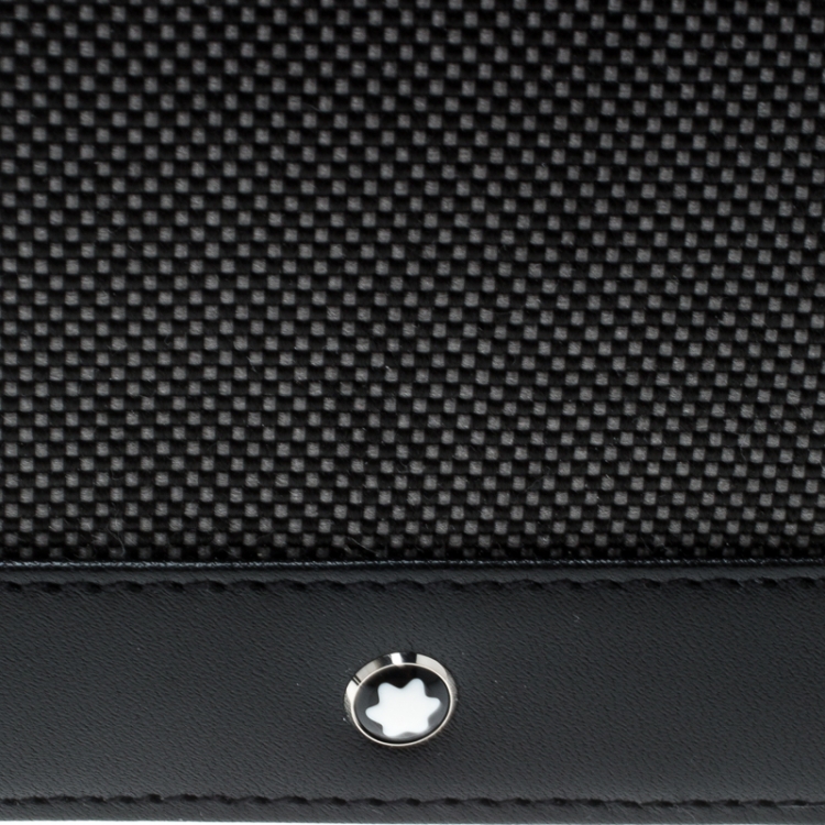 Pre Owned Montblanc Dark Grey/Black Canvas Meisterstuck Bifold Wallet