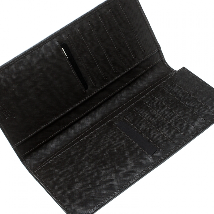 Pre Owned Montblanc Beige Signature Coated Canvas Continental Wallet
