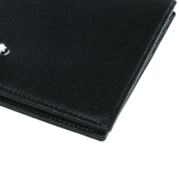 Pre Owned Montblanc Black Leather Miesterstuck Bifold Wallet