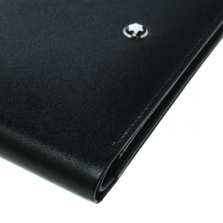 Pre Owned Montblanc Black Leather Miesterstuck Bifold Wallet