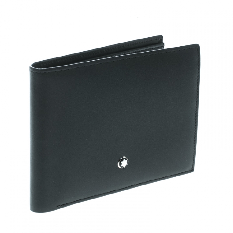 Pre Owned Montblanc Black Leather Miesterstuck Bifold Wallet