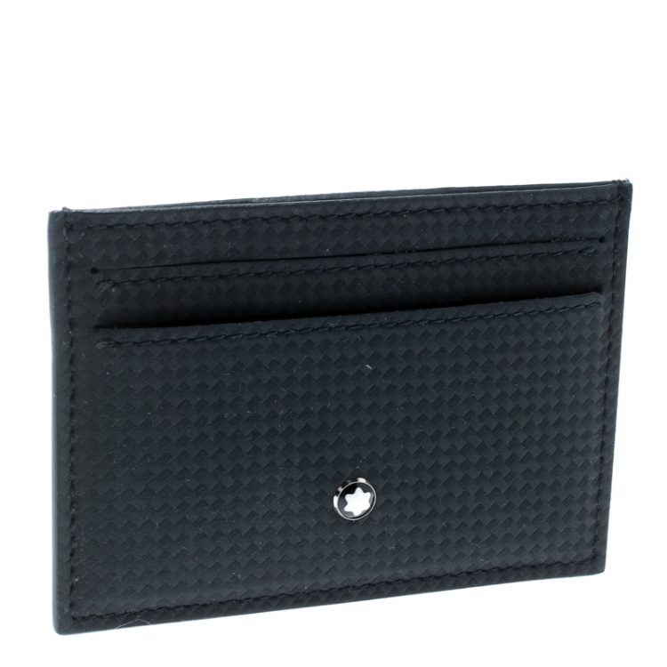 Pre Owned Montblanc Navy Blue Leather Extreme Pocket 5CC