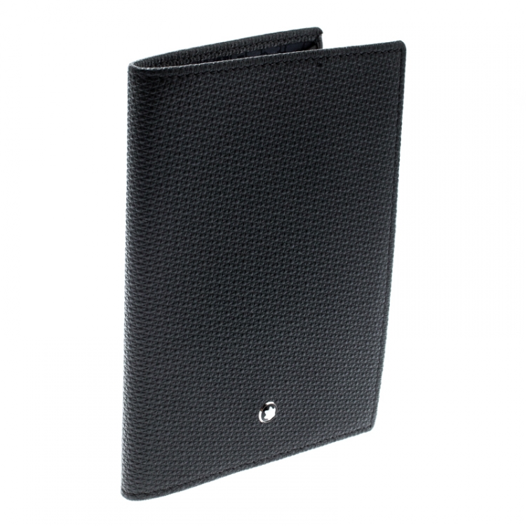 Pre Owned Montblanc Black Leather Unicef Passport Holder