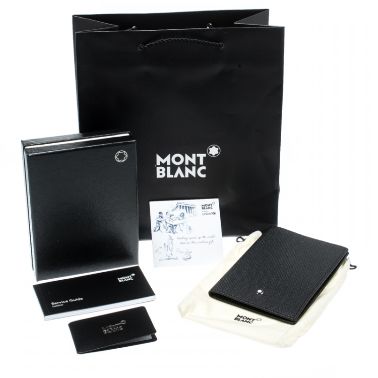 Pre Owned Montblanc Black Leather Unicef Passport Holder