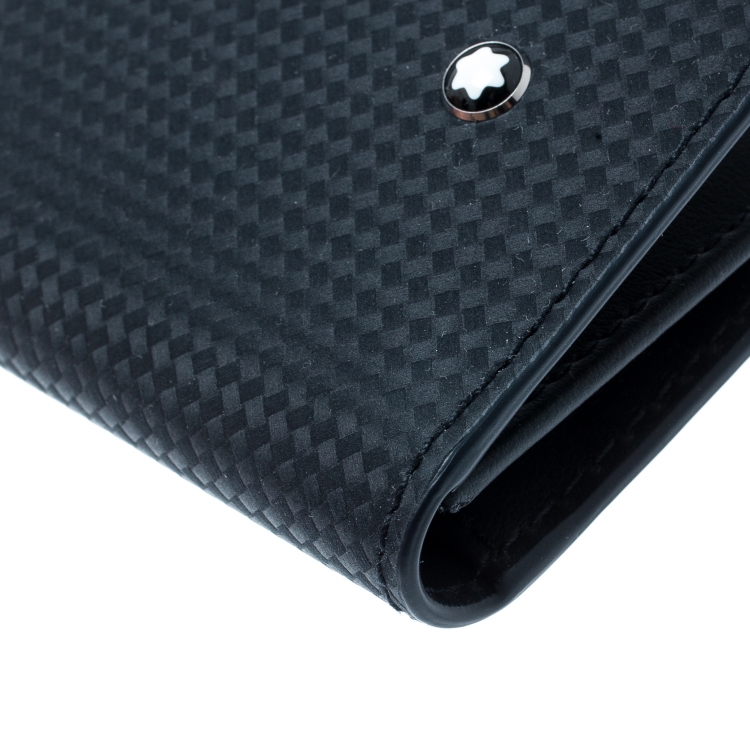 Pre Owned Montblanc Navy Blue Leather Extreme Business Card Holder 