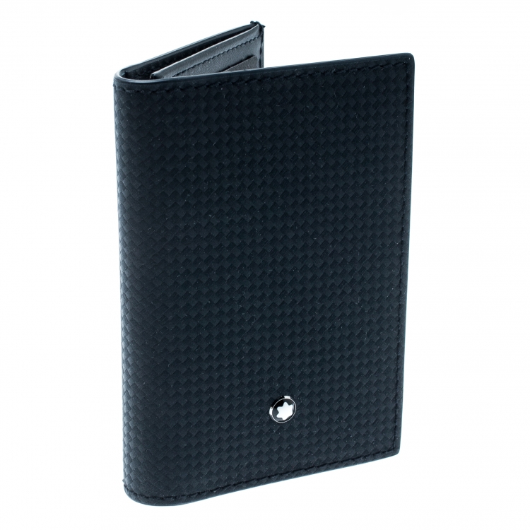 Pre Owned Montblanc Navy Blue Leather Extreme Business Card Holder 