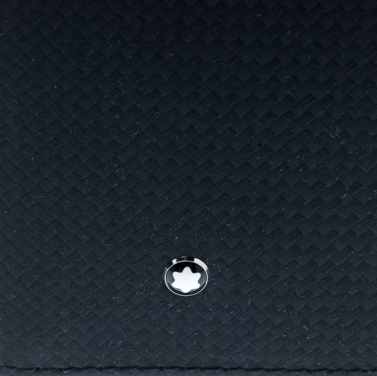 Pre Owned Montblanc Navy Blue Leather Extreme Business Card Holder 