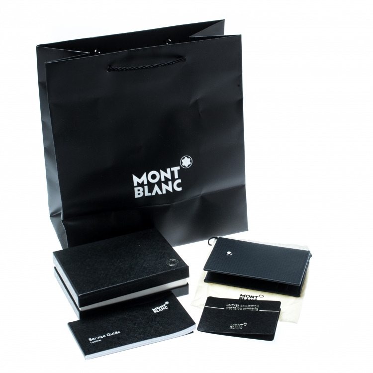 Pre Owned Montblanc Navy Blue Leather Extreme Business Card Holder 