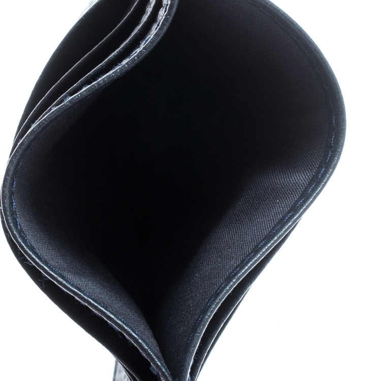 مملوكة مسبقًا Montblanc Navy Blue Soft Grain Leather Meisterstuck Card Holder 6CC