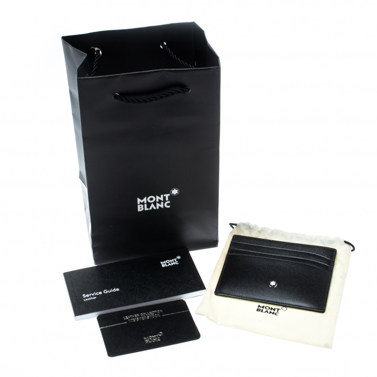 Pre Owned Montblanc Black Leather Meisterstuck Card Holder 6CC