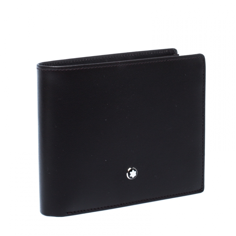 Pre Owned Montblanc Dark Brown Leather Meisterstück Bifold Wallet 