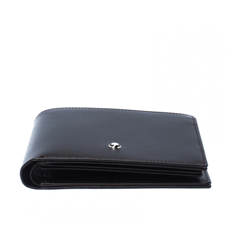 Pre Owned Montblanc Dark Brown Leather Meisterstück Bifold Wallet 