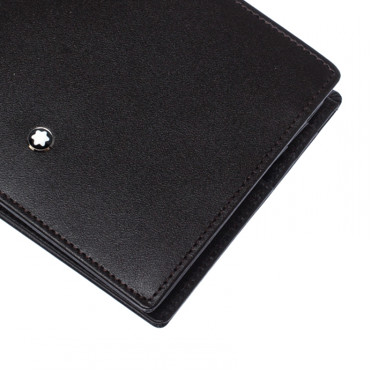Pre Owned Montblanc Dark Brown Leather Meisterstück Bifold Wallet 