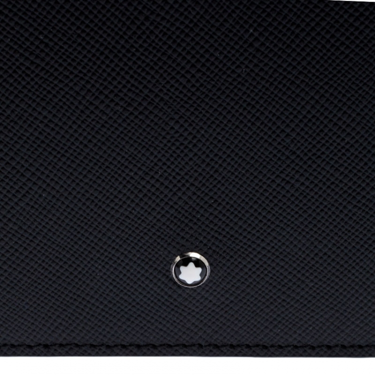 Pre Owned Montblanc Black Leather Sartorial Wallet 6CC