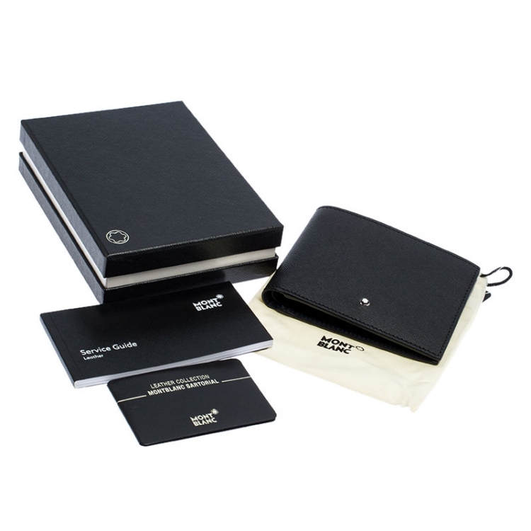 Pre Owned Montblanc Black Leather Sartorial Wallet 6CC