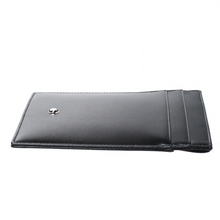 Pre Owned Montblanc Black Leather Sartorial Pocket 4cc with ID Card Holder