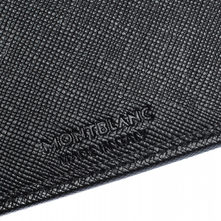 Pre Owned Montblanc Black Leather and Fabric Sartorial Jet 6CC Wallet  