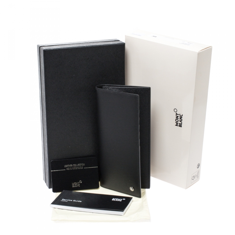 Pre Owned Montblanc Black Leather Westside 6CC Long Bifold wallet 