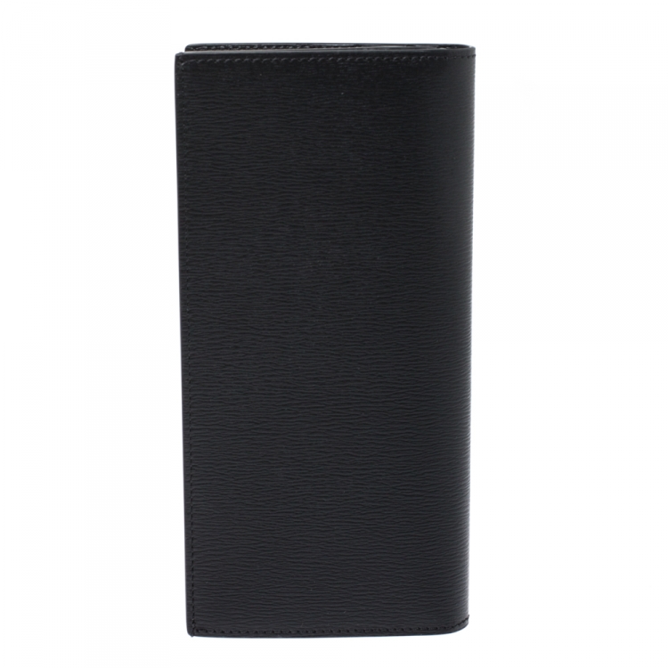 Pre Owned Montblanc Black Leather Westside 6CC Long Bifold wallet 