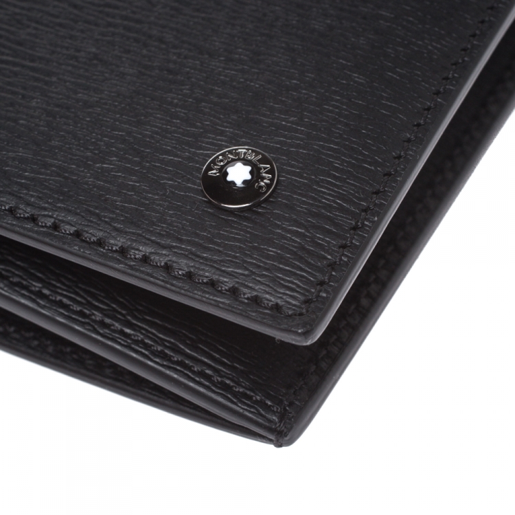 Pre Owned Montblanc Black Leather Westside 6CC Long Bifold wallet 