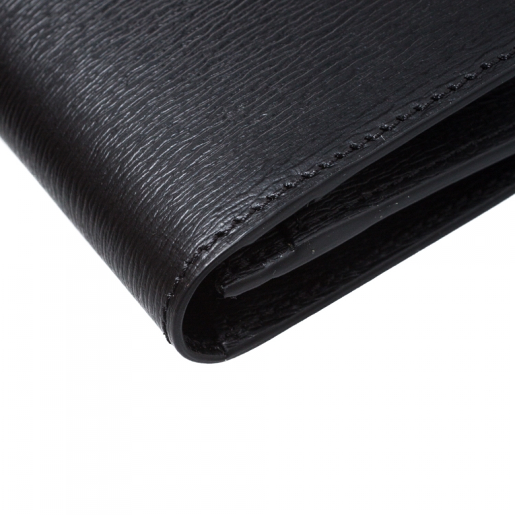 Pre Owned Montblanc Black Leather Westside 6CC Long Bifold wallet 