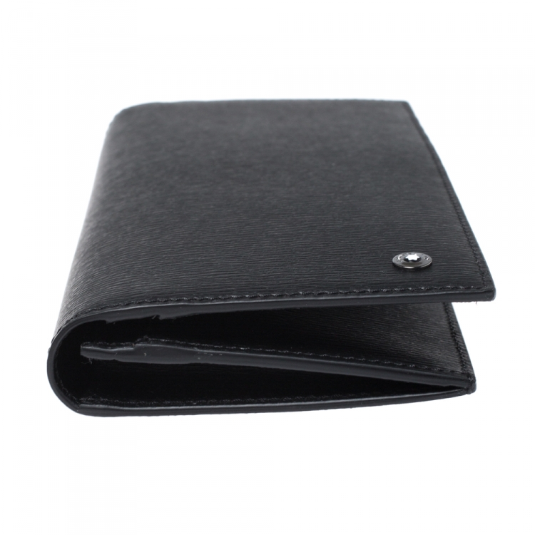 Pre Owned Montblanc Black Leather Westside 6CC Long Bifold wallet 