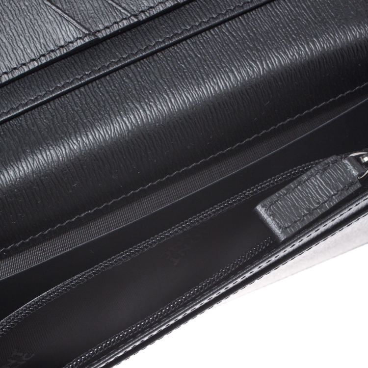Pre Owned Montblanc Black Leather Westside 6CC Long Bifold wallet 