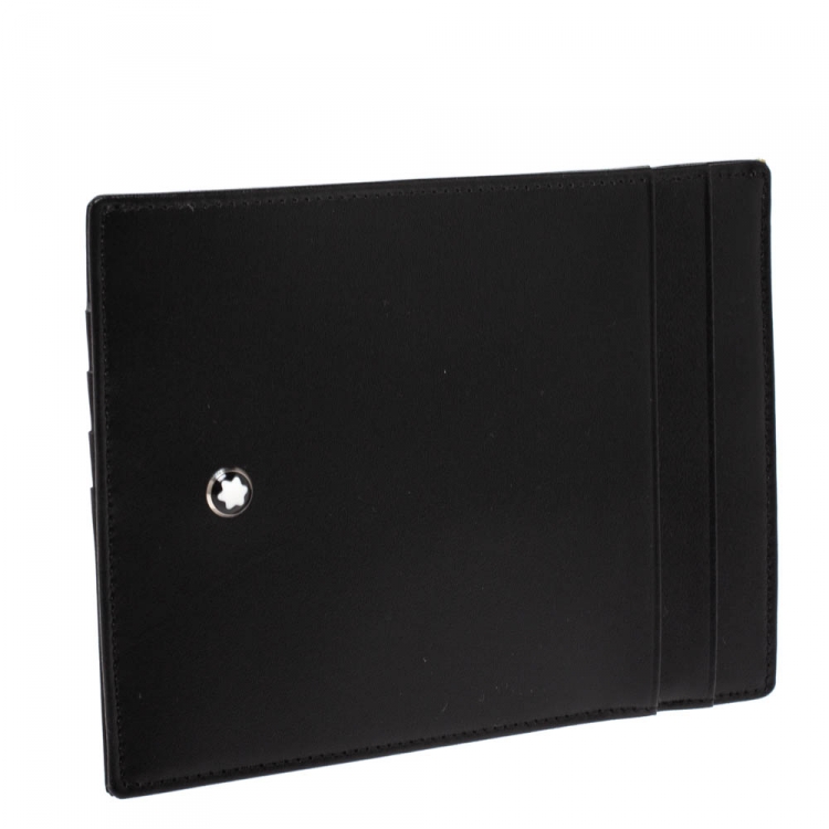Pre Owned Montblanc Black Leather Sartorial Pocket 4cc with ID Card Holder