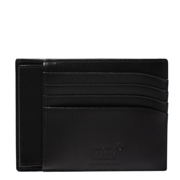 Pre Owned Montblanc Black Leather Sartorial Pocket 4cc with ID Card Holder