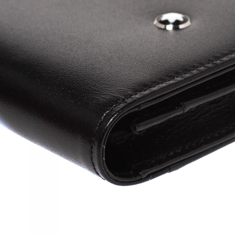Pre Owned Montblanc Black Leather Meisterstuck Business Card Holder