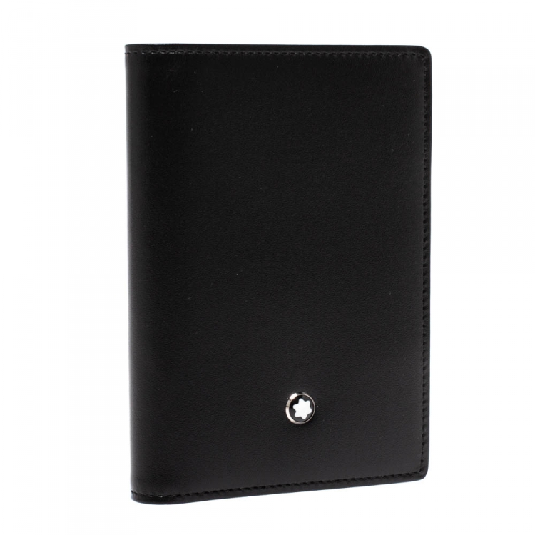 Pre Owned Montblanc Black Leather Meisterstuck Business Card Holder