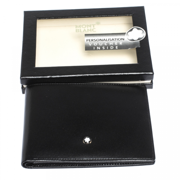 Pre Owned Montblanc Black Leather Meisterstuck Bifold Wallet