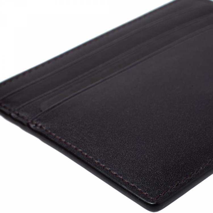 Pre Owned Montblanc Burgundy Leather Meisterstuck Card Holder 6CC