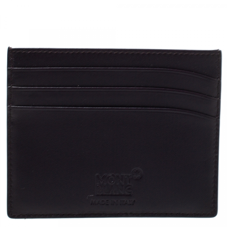 Pre Owned Montblanc Burgundy Leather Meisterstuck Card Holder 6CC