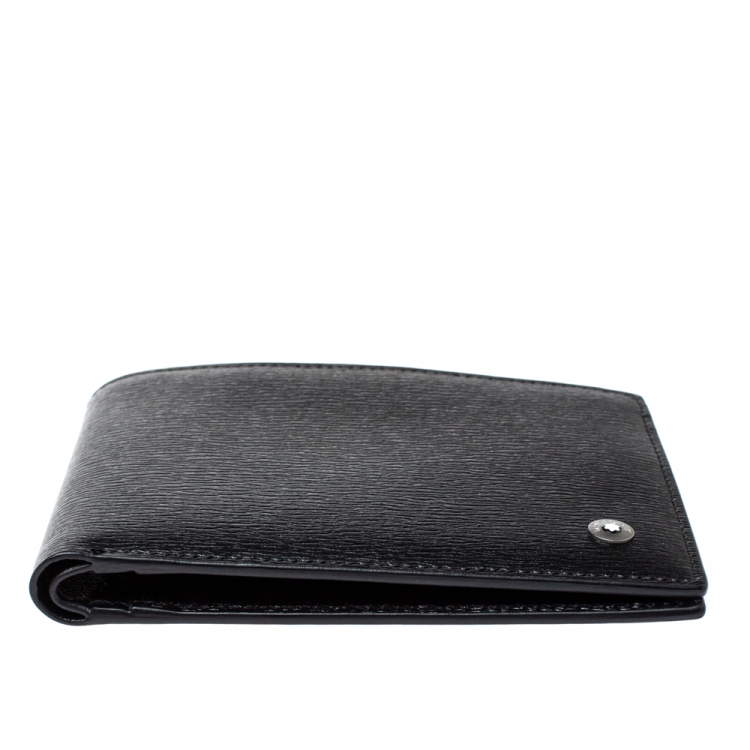 Pre Owned Montblanc Black Leather Westside Bifold Wallet 