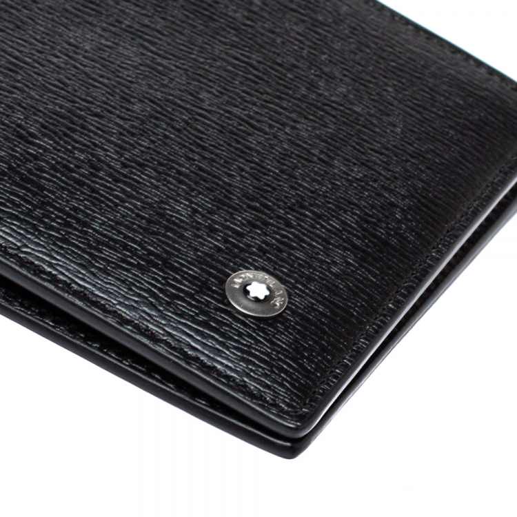 Pre Owned Montblanc Black Leather Westside Bifold Wallet 