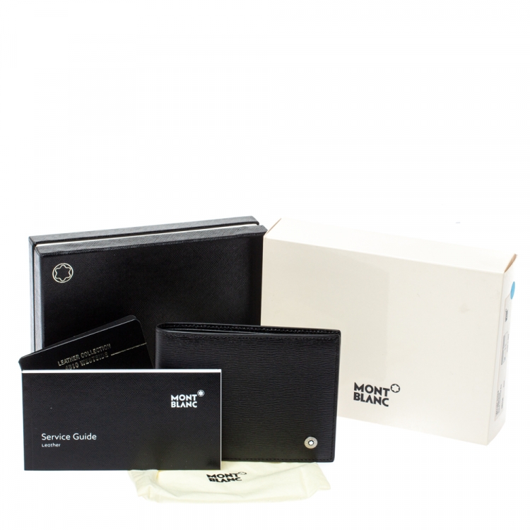 Pre Owned Montblanc Black Leather Westside Bifold Wallet 