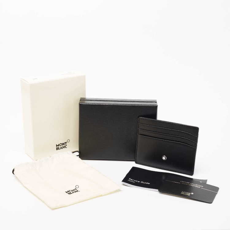 مملوكة مسبقًا Montblanc Black Leather Meisterstuck Card Holder 