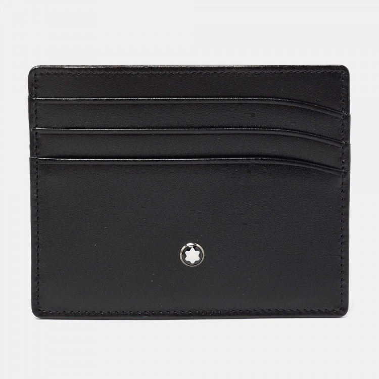 مملوكة مسبقًا Montblanc Black Leather Meisterstuck Card Holder 